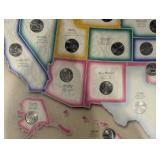 State Series Quarters Map Poster - 50-State Quarters Display