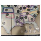 State Series Quarters Map Poster - 50-State Quarters Display