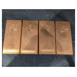 Liberty Head Copper Bar - 2010 1 Pound .999 Fine - USA - 4 Pack