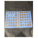 Lincoln Cent Collection on Blue Album Pages - 1941-1962 Mint Marks (D/S)