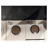 US Indian Head Cents Collection - Assorted Dates, Late 1800s to Early 1900s