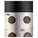Indian Head Cent Set - 22 Assorted Dates (1860s-1909) in 2x2 Holders