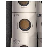 Indian Head Cent Set - 22 Assorted Dates (1860s-1909) in 2x2 Holders