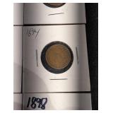 Indian Head Cent Set - 22 Assorted Dates (1860s-1909) in 2x2 Holders