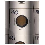 Indian Head Cent Set - 22 Assorted Dates (1860s-1909) in 2x2 Holders