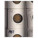 Indian Head Cent Set - 22 Assorted Dates (1860s-1909) in 2x2 Holders