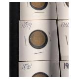 Indian Head Cent Set - 22 Assorted Dates (1860s-1909) in 2x2 Holders