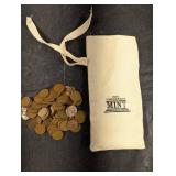 Wheat Pennies in Cloth Pouch - Copper US Pennies