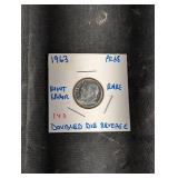 Roosevelt Dime 1963 Doubled Die Reverse - PR68 Proof