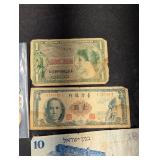 World Banknotes Mix - Australia 1 Pound, Israel 10, Canada 10, Vietnam 1000, Mexico 20, Netherlands Antilles 5