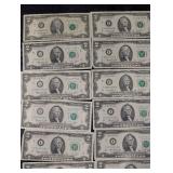 Two-Dollar Bills & One-Dollar Bills - U.S. Currency Collection