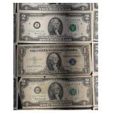 Two-Dollar Bills & One-Dollar Bills - U.S. Currency Collection