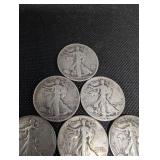 Walking Liberty Half Dollars - 10 Coins (1916-1947) 90% Silver