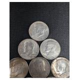 1964 Kennedy Half Dollars - 90% Silver - Ten Coins