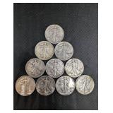 Walking Liberty Half Dollars - 1939-1945 Lot Of 10