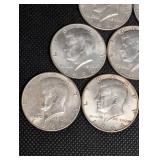 Kennedy Half Dollars 1964 - 10 Coins - 90% Silver