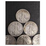 Walking Liberty Half Dollar Coins - 1943-1946 (10 Coins)