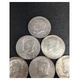 1964 Kennedy Half Dollars - 10 Coins, 1960s US Silver Coins 90% Silver