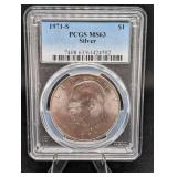 PCGS Eisenhower Dollar 40% Silver 1971-S MS63