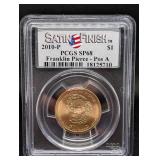 PCGS Satin Finish 2010-P Franklin Pierce $1 SP68 (Pos A)
