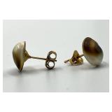 Cat's Eye Agate Pendant & Stud Earrings