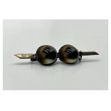 Cat's Eye Agate Pendant & Stud Earrings