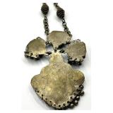 Bohemian Necklace with Red Cabochons & Turquoise Accents