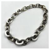 David Yurman 925 Sterling Silver Oval Link Necklace