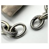 David Yurman 925 Sterling Silver Oval Link Necklace