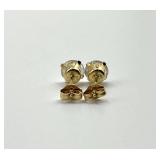 Gold-Tone Round-Cut Clear Gem Stud Earrings (Pair)