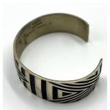 Barry Herem Bangle Bracelet - Geometric Inlay