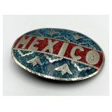 Mexico Belt Buckle with Crushed Chip Inlay