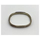 Sterling Silver 925 Hinged Bracelet with Lapis Lazuli Inlay