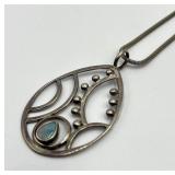 Sterling Silver Teardrop Pendant Necklace