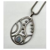 Sterling Silver Teardrop Pendant Necklace