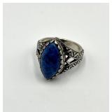 Sterling Silver Lapis Lazuli Ring - Size 10
