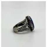 Sterling Silver Lapis Lazuli Ring - Size 10