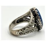 Sterling Silver Lapis Lazuli Ring - Size 10