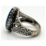 Sterling Silver Lapis Lazuli Ring - Size 10
