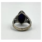 Sterling Silver Lapis Lazuli Ring - Size 10