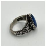Sterling Silver Lapis Lazuli Ring - Size 10