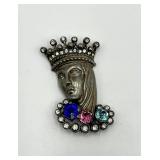 Queen Head Brooch Pin