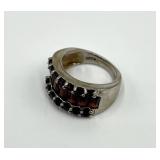 Sterling Silver Garnet Ring - Size 5.5