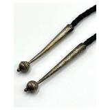 Native American Sterling Bolo Tie with Turquoise Inlay