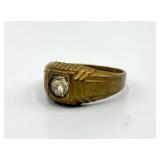 HGE Carnaval Pimp Ring - Size 9 - Gold-Tone with Clear Gem