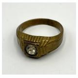 HGE Carnaval Pimp Ring - Size 9 - Gold-Tone with Clear Gem