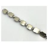 Mexican 925 Sterling Silver Black Onyx Square-Link Bracelet