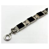 Sterling Silver Black Onyx Link Bracelet