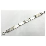 Sterling Silver Black Onyx Link Bracelet