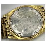 Seiko Mens Gold-Tone Quartz Day-Date Watch